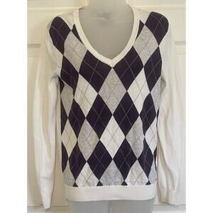 Tommy Hilfiger Women Argyle Long Sleeve Pullover Sweater | Womens Size‎ Medium